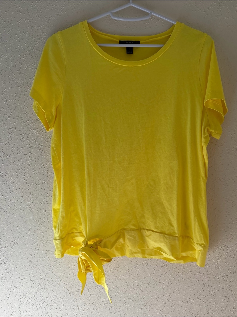 J Crew Women’s M Bright Yellow Side Tie T-Shirt Short Sleeve